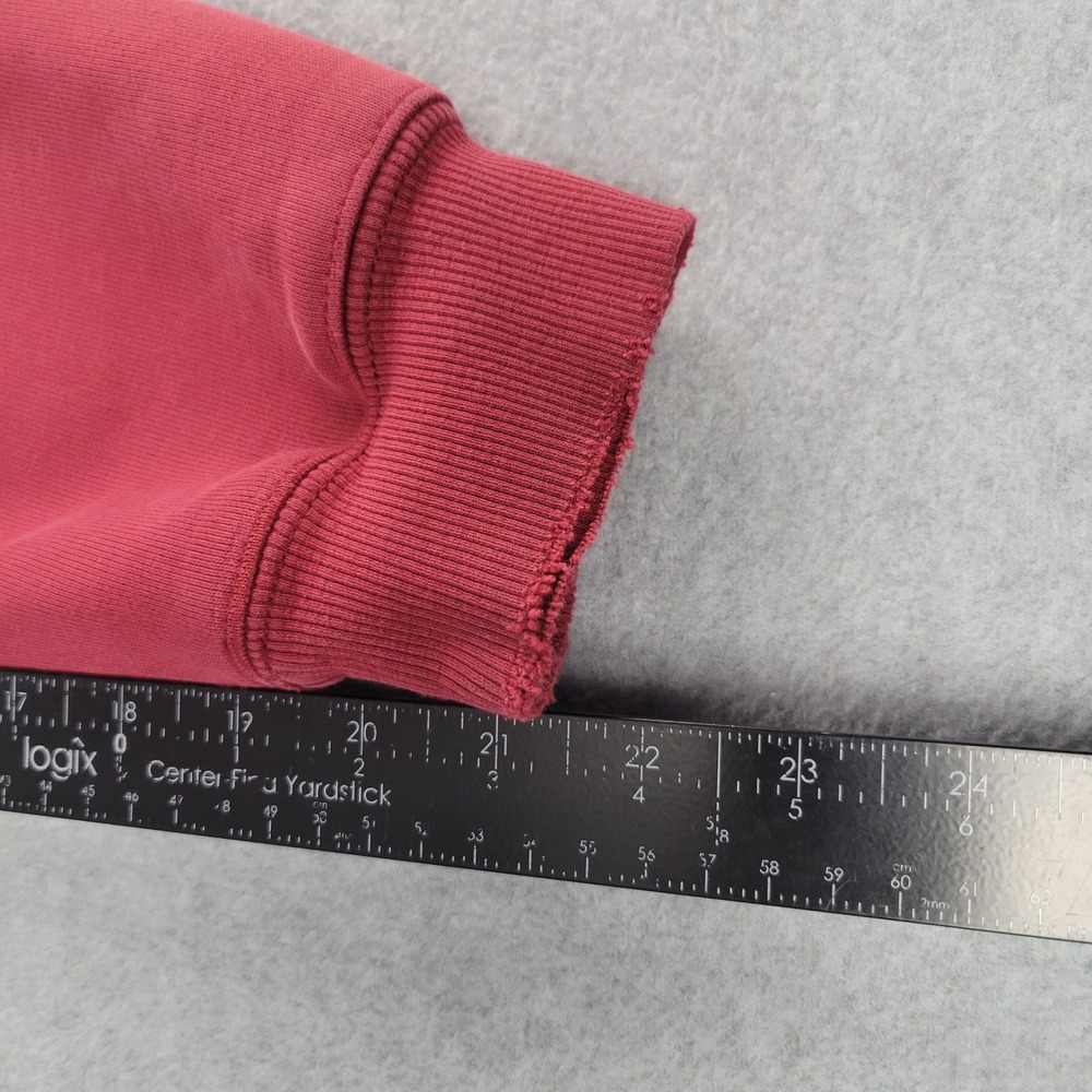 Carhartt Quarter Zip Hoodie Mens XL Red K217 Faded Heavyweight Workwear Pullover - Picture 7 of 10